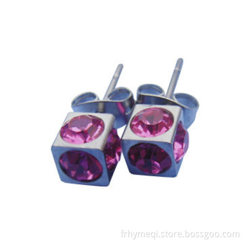 Stainless Steel Crystal Earrings with Nickel and Lead-free, OEM Orders Welcomed